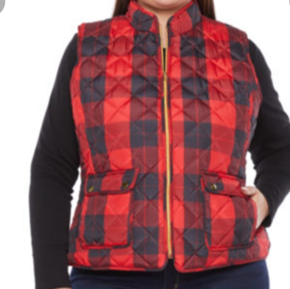 E New St. John's Bay Quilted Vest woman